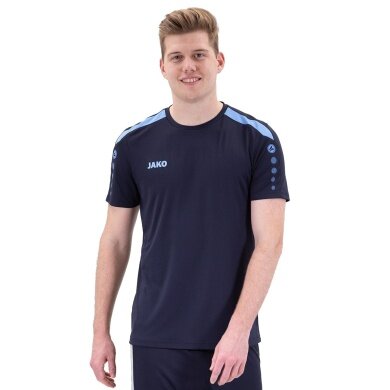 JAKO Sport T-shirt Jersey Power (Polyester Interlock, durable) navy blue/sky blue Men