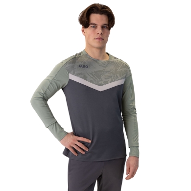 JAKO Sport Long Sleeve Sweatshirt Iconic (Polyester Stretch Fleece) anthracite/mint green Men's