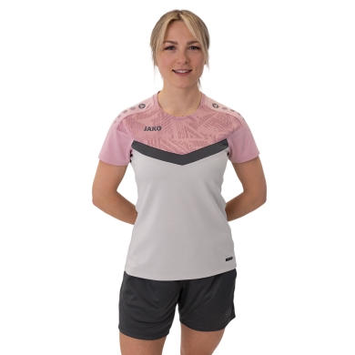 JAKO Sport Shirt Iconic (Polyester Micro Mesh) light grey/pink/charcoal grey Ladies