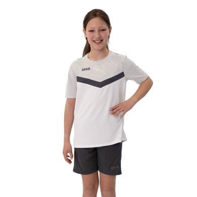 JAKO Sport T-shirt Iconic (Polyester Micro Mesh) white/light grey/charcoal grey children