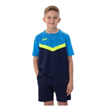 JAKO Sport T-shirt Iconic (Polyester Micro Mesh) navy blue/light blue/yellow Kids