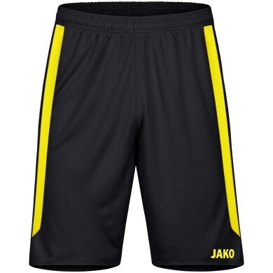 JAKO Sports Pants Power (Polyester Interlock, elastic, quick-drying) short black/yellow Kids