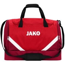 JAKO Sports Bag Iconic with Bottom Compartment (Size L - 85 Litres) Red/Wine Red - 65x30x44cm