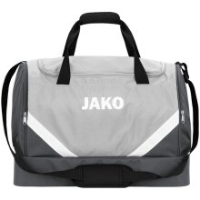 JAKO Sports Bag Iconic with Bottom Compartment (Size L - 85 Litres) Light Grey/Dark Grey - 65x30x44cm