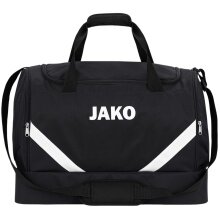 JAKO Sports Bag Iconic with Bottom Compartment (Size S - 30 Litres) Black - 45x24x37cm