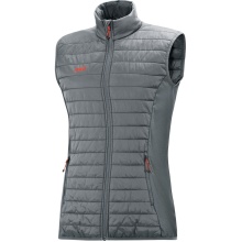 JAKO Quilted Vest Premium (elastic material, side pockets with zipper) dark grey Women