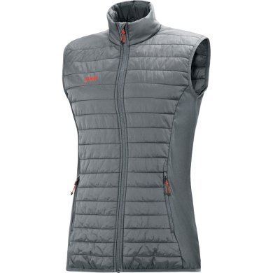 JAKO Quilted Vest Premium (elastic material, side pockets with zipper) dark grey Women