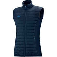 JAKO Quilted Vest Premium (elastic material, side pockets with zipper) navy blue Women