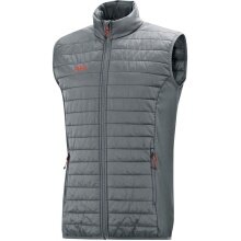 JAKO Quilted Vest Premium (elastic material, side pockets with zipper) dark grey Men