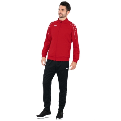 JAKO Polyester Classico Training Suit (Jacket and Trousers, 100% Polyester) Red/Black Men