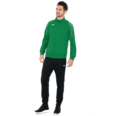 JAKO Polyester Classico Training Suit (Jacket and Trousers, 100% Polyester) Green/Black Men