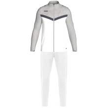 JAKO Polyester Tracksuit Iconic (Jacket and Trousers, sporty cut) white/grey Men's