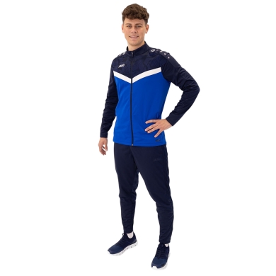 JAKO Polyester Training Suit Iconic (Jacket and Trousers, sporty cut) royal blue/navy blue men's