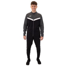 JAKO Polyester Training Suit Iconic (Jacket and Trousers, sporty cut) black/anthracite grey men's