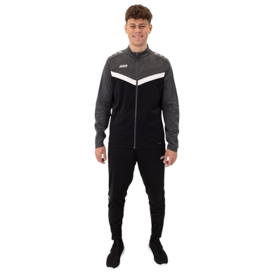 JAKO Polyester Training Suit Iconic (Jacket and Trousers, sporty cut) black/anthracite grey men's