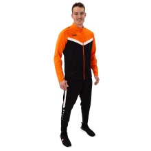 JAKO Polyester Tracksuit Iconic (Jacket and Trousers, sporty cut) black/orange men's