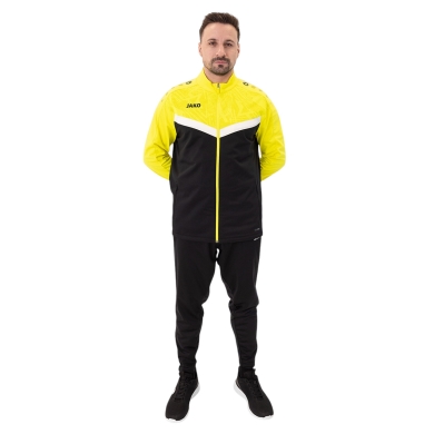 JAKO Polyester Training Suit Iconic (Jacket and Trousers, sporty cut) black/yellow Men's