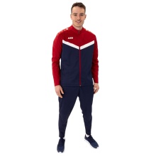 JAKO Polyester Iconic Tracksuit (Jacket and Trousers, sporty cut) navy/red Men's