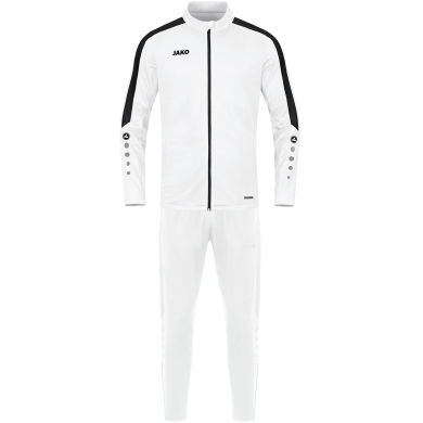 JAKO Training Suit Polyester Power (Jacket and Trousers) White/Black Men