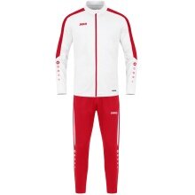 JAKO Training Suit Polyester Power (Jacket and Trousers) White/Red Men