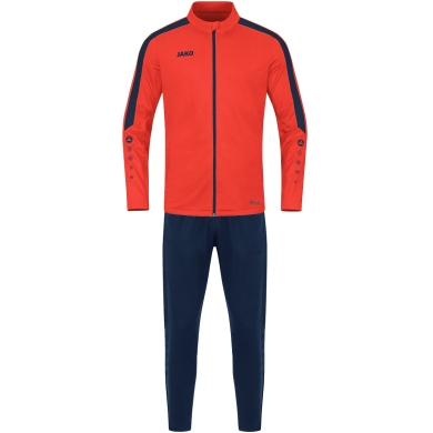 JAKO Training Suit Polyester Power (Jacket and Trousers) Orange/Navy Blue Men