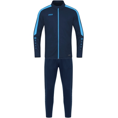 JAKO Training Suit Polyester Power (Jacket and Trousers) Navy Blue/Sky Blue Men