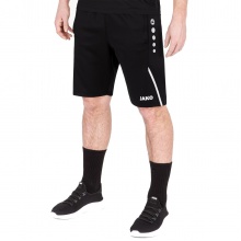 JAKO Training Pants (Short) Challenge - Double-Stretch-Knit, Side Pockets with Zipper - black/white Men