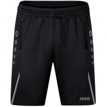 JAKO Training Pants (Short) Challenge - Double-Stretch-Knit, Side Pockets with Zipper - black/grey Boys