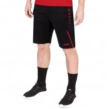 JAKO Training Shorts (Short) Challenge - Double-Stretch-Knit, Side Pockets with Zipper - black/red Men