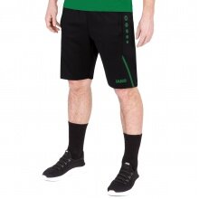 JAKO Training Shorts (Short) Challenge - Double-Stretch-Knit, Side Pockets with Zipper - black/green Men