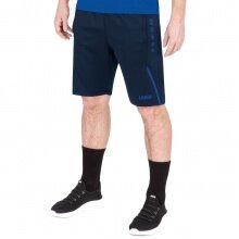 JAKO Training Pants (Short) Challenge - Double-Stretch-Knit, Side Pockets with Zipper - dark blue/royal Men