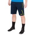 JAKO Training Pants (Short) Challenge - Double-Stretch-Knit, Side Pockets with Zipper - dark blue/yellow Men