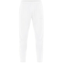 JAKO Training Pants Power (Stretch-Knit-Polyester, Side Pockets with Zip) long white Kids