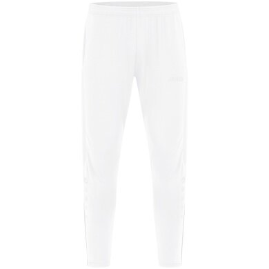 JAKO Training Pants Power (Stretch-Knit-Polyester, Side Pockets with Zip) long white Men