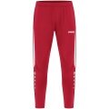 JAKO Training Pants Power (Stretch-Knit-Polyester, Side Pockets with Zip) long red/white Children