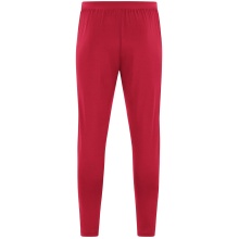 JAKO Training Pants Power (Stretch-Knit-Polyester, Side Pockets with Zip) long red/white Men