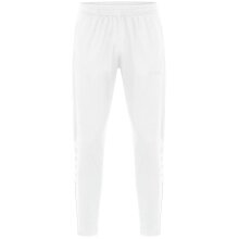 JAKO Training Pants (Polyester Pants) Power (elastic, side pockets with zipper) long white Men