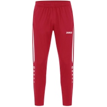 JAKO Training Pants (Polyester Pants) Power (elastic, side pockets with zipper) long red/white Men