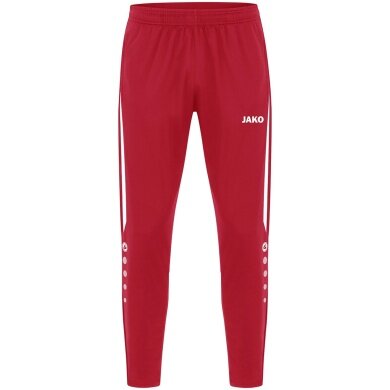 JAKO Training Pants (Polyester Pants) Power (elastic, side pockets with zipper) long red/white Men