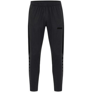 JAKO Training Pants (Polyester Pants) Power (elastic, side pockets with zipper) long black Kids