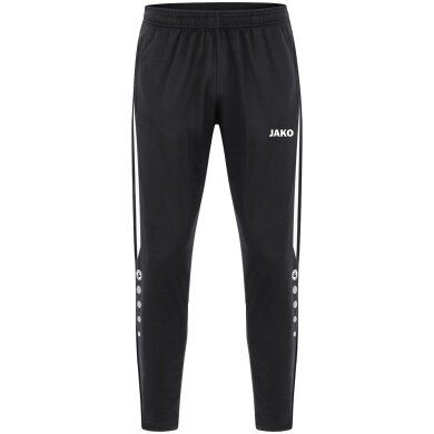 JAKO Training Pants (Polyester Pants) Power (elastic, side pockets with zipper) long black/white Kids