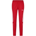 JAKO Training Pants (Polyester Pants) Power (elastic, side pockets with zipper) long red/white Women