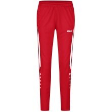 JAKO Training Pants (Polyester Pants) Power (elastic, side pockets with zipper) long red/white Women