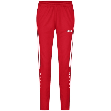 JAKO Training Pants (Polyester Pants) Power (elastic, side pockets with zipper) long red/white Women