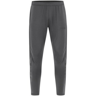 JAKO Power Training Trousers (Stretch Knit Polyester, Side Pockets with Zipper) Long Anthracite Grey Kids