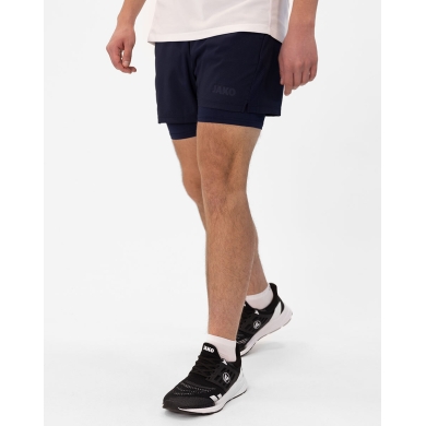 JAKO Training Shorts Short Power 2in1 (elastic waistband) short navy blue men's