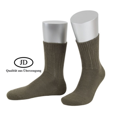 JD Work Sock Bundeswehr Crew with Plush Sole - for Safety Shoes and Work Boots - olive green- 1 Pair