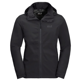 Jack Wolfskin All-Season Jacket Evandale (Hardshell, Hood, Rain- Weather Protection) black Men