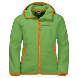 Jack Wolfskin Softshell Jacket Fourwinds (wind & water repellent) green Kids