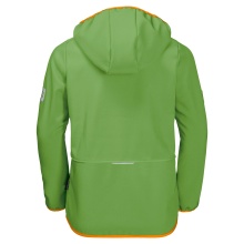 Jack Wolfskin Softshell Jacket Fourwinds (wind & water repellent) green Kids